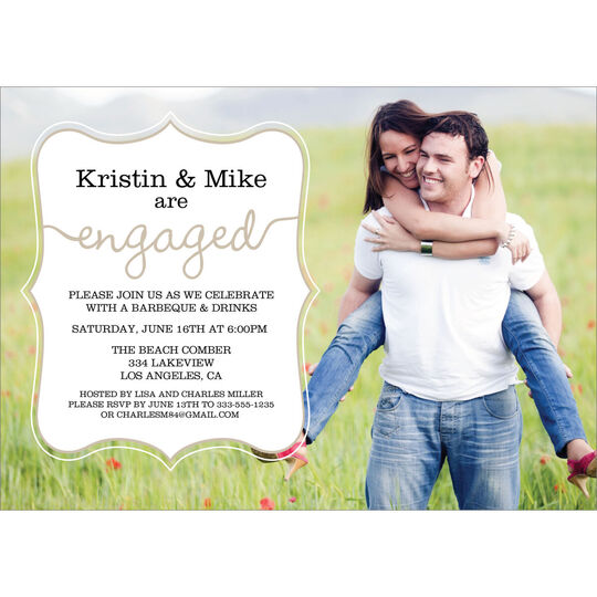 Stone Together Forever Engagement Invitations